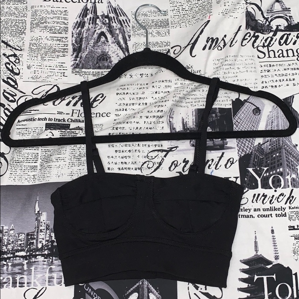 black party top, very short